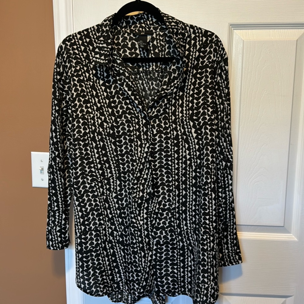 H&M White   Back Blouse Top Size L